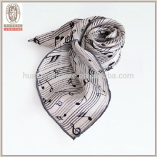 Musical notation neck scarf 100% silk fashionable lady scarf